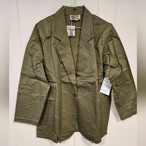 vintage forenza 18W jacket blazer 90s dark green single button USA New With Tags
